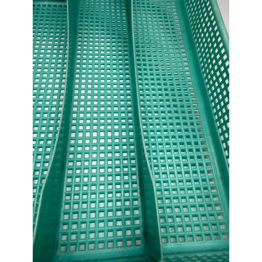 Vintage Teal  Plastic Mesh Drawer Organizer Cutlery Tray Turquoise Storage